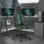 Produktbild för Gamingstol med massage grön och svart konstläder