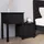 Sängbord svart 79,5x38x65,5 cm massiv furu