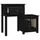 Sängbord 2 st svart 79,5x38x65,5 cm massiv furu