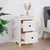 Produktbild 6 för Sängbord vit 40x35x61,5 cm massiv furu
