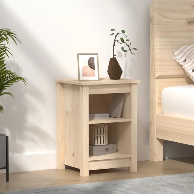 Sängbord 40x35x55 cm massivt furuträ