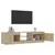Produktbild 4 för TV-bänk med LED-belysning rökfärgad ek 140x40x35,5 cm