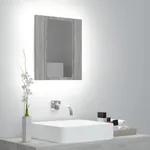 Spegelskåp för badrum LED grå sonoma 40x12x45cm konstruerat trä