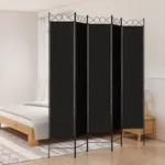 Rumsavdelare 5 paneler svart 200x220 cm tyg