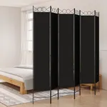 Rumsavdelare 6 paneler svart 240x220 cm tyg
