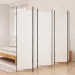 Rumsavdelare 6 paneler vit 300x200 cm tyg