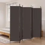 Rumsavdelare 6 paneler brun 300x200 cm tyg