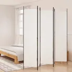  Rumsavdelare 5 paneler vit 250x220 cm tyg