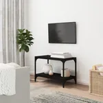 Tv-bänk svart 60x33x41 cm Konstruerat trä och stål