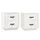 Sängbord 2 st vit 40x34x45 cm massiv furu