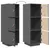 Produktbild 9 för Högskåp grå 34x40x108,5 cm massiv furu