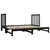 Produktbild 5 för Utdragbar dagbädd svart 2x(90x190) cm massiv furu
