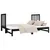 Produktbild 7 för Utdragbar dagbädd svart 2x(90x190) cm massiv furu