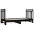 Produktbild 4 för Utdragbar dagbädd svart 2x(90x190) cm massiv furu