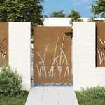 Trädgårdsgrind 85x150 cm rosttrögt stål gräsdesign