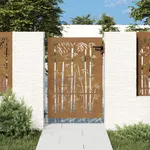 Trädgårdsgrind 85x125 cm rosttrögt stål bambudesign