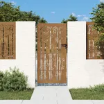 Trädgårdsgrind 85x200 cm rosttrögt stål bambudesign