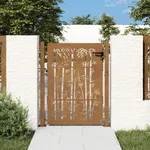 Trädgårdsgrind 105x155 cm rosttrögt stål bambudesign
