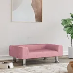 Hundbädd rosa 70x45x26,5 cm sammet