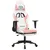 Produktbild 2 för Gamingstol med fotstöd vit och rosa konstläder