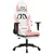 Produktbild 8 för Gamingstol med fotstöd vit och rosa konstläder