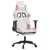 Produktbild 2 för Gamingstol med fotstöd vit och rosa konstläder