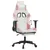 Produktbild 8 för Gamingstol med fotstöd vit och rosa konstläder