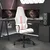 Produktbild för Gamingstol vit och rosa konstläder
