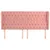 Produktbild 3 för Sänggavel med kanter rosa 203x23x118/128 cm sammet