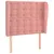 Produktbild 2 för Sänggavel med kanter rosa 83x23x118/128 cm sammet