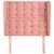 Produktbild 3 för Sänggavel med kanter rosa 93x23x118/128 cm sammet
