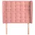 Produktbild 3 för Sänggavel med kanter rosa 103x23x118/128 cm sammet