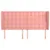 Produktbild 3 för Sänggavel med kanter rosa 163x23x118/128 cm sammet