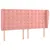 Produktbild 2 för Huvudgavel med kanter rosa 183x23x118/128 cm sammet