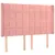Produktbild 2 för Sänggavel med kanter rosa 147x16x118/128 cm sammet