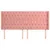 Produktbild 3 för Sänggavel med kanter rosa 203x16x118/128 cm sammet