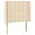 Produktbild 2 för Sänggavel med kanter gräddvit 83x16x118/128 cm tyg