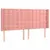 Produktbild 2 för Sänggavel med kanter rosa 163x16x118/128 cm sammet