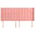 Produktbild 3 för Huvudgavel med kanter rosa 183x16x118/128 cm sammet