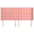 Produktbild 3 för Sänggavel med kanter rosa 203x16x118/128 cm sammet