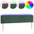Produktbild 2 för Sänggavel LED mörkgrön 160x5x78/88 cm sammet