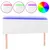 Produktbild 2 för Sänggavel LED vit 144x5x78/88 cm konstläder