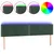 Produktbild 2 för Sänggavel LED mörkgrön 160x5x78/88 cm sammet