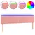 Produktbild 2 för Sänggavel LED rosa 180x5x78/88 cm sammet