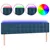 Produktbild 2 för Sänggavel LED mörkblå 160x5x78/88 cm sammet