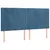 Produktbild 4 för Sänggavel LED mörkblå 160x5x118/128 cm sammet