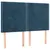 Produktbild 4 för Sänggavel LED mörkblå 144x5x118/128 cm sammet
