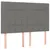 Produktbild 4 för Sänggavel LED mörkgrå 144x5x118/128 cm tyg