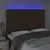 Produktbild 3 för Sänggavel LED mörkbrun 144x5x118/128 cm tyg
