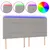 Produktbild 2 för Sänggavel LED ljusgrå 200x5x118/128 cm tyg